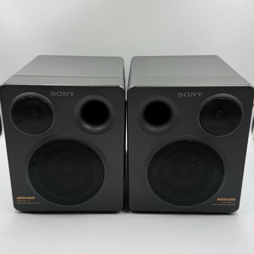 Sony CFD-758 Pair Of Speakers 2 Way Mega Bass Black
